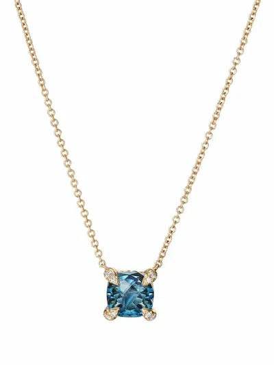 David Yurman 18kt Yellow Gold Châtelaine Topaz Diamond Pendant Necklace