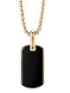David Yurman 18-karat Gold Streamline Tag Necklace In Black