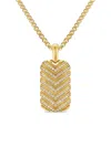 David Yurman 18kt Yellow Gold Chevron-tag Diamond Pendant In Gold