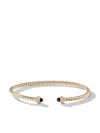 David Yurman 18kt Yellow Gold Cable Spira Onyx And Diamond Cuf In 88abodi