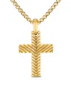 David Yurman 18kt Yellow Gold Cross Pendant In Gold
