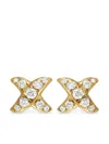 David Yurman 18kt Yellow Gold Crossover X Diamond Stud Earrings In Silver