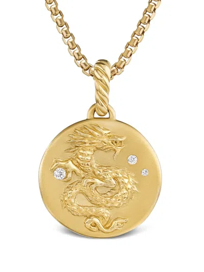David Yurman 18kt Yellow Gold Dragon Diamond Pendant