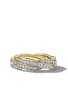 David Yurman 18kt Yellow Gold Cable Twist Diamond Ring In Gold