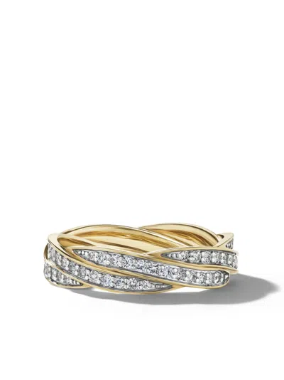David Yurman 18kt Yellow Gold Cable Twist Diamond Ring