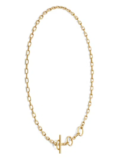 David Yurman 18kt Yellow Gold Three Ring Chain Necklace In 金色