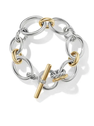 DAVID YURMAN 18KT YELLOW GOLD DY MERCER CHAIN DIAMOND BRACELET (25MM)