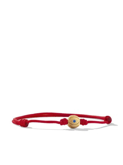 David Yurman 18kt Yellow Gold Evil Eye Sapphire Cord Bracelet In Red Sapphire