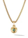 David Yurman 18kt Yellow Gold Evil Eye Emerald Amulet Enhancer In Gold