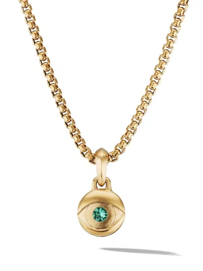David Yurman 18kt Yellow Gold Evil Eye Emerald Amulet Enhancer