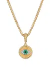 David Yurman 18kt Yellow Gold Diamond 1mm Evil Eye Charm Enhancer Pendant In Gold