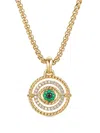 David Yurman Evil Eye Mobile Amulet In 18k Yellow Gold With Pave Emeralds And Diamonds In Gold
