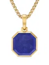 David Yurman 18kt Yellow Gold Faceted Onyx Amulet In Blue