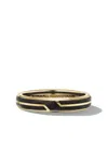 David Yurman Men's Forged Carbon Band Ring In 18k Yellow Gold In Black