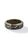 David Yurman 18kt Yellow Gold Forged Carbon Band Ring In Gold