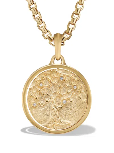 David Yurman 18kt Yellow Gold Life And Death Duality Amulet (30mm)