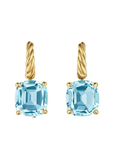 David Yurman 18kt Yellow Gold Marbella™ Blue Topaz Drop Earrings