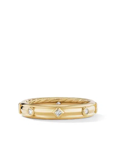David Yurman 18kt Yellow Gold Modern Renaissance Diamond Band Ring