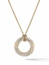 David Yurman 18kt Yellow Gold Crossover Diamond Necklace In Gold