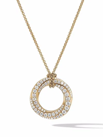 David Yurman 18kt Yellow Gold Crossover Diamond Necklace