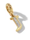 David Yurman 18kt Yellow Gold Initial J Diamond Pendant In Gold