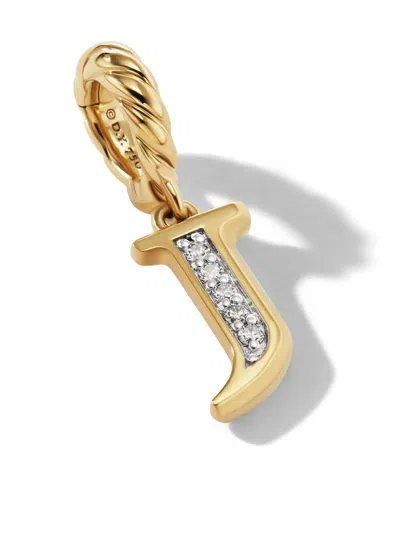 David Yurman 18kt Yellow Gold Initial J Diamond Pendant