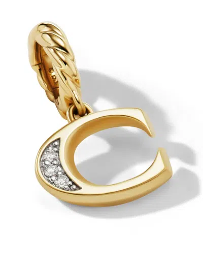 David Yurman 18kt Yellow Gold Initial C Diamond Pendant