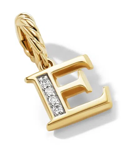 David Yurman 18kt Yellow Gold Initial E Diamond Pendant