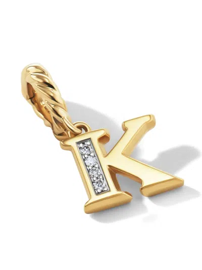 David Yurman 18kt Yellow Gold Initial K Diamond Pendant
