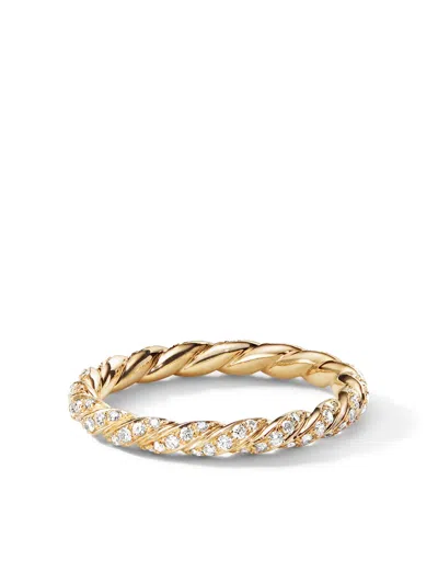 David Yurman 18kt Yellow Gold Pavé Petite Diamond Band Ring (2.8mm)