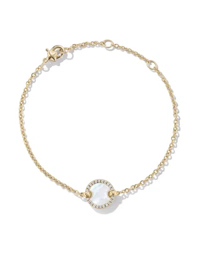 David Yurman 18kt Yellow Gold Petite Dy Elements Mother Of Pearl Diamond Bracelet