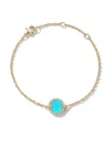 David Yurman 18kt Yellow Gold Petite Dy Elements Turquoise Diamond Bracelet In Gold