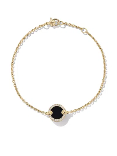 David Yurman Women's Dy Elements Center Station Chain Bracelet In 18k Yellow Gold With Pavé Diamonds In Black Onyx