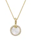 David Yurman 18kt Yellow Gold 11mm Elements Diamond Pendant Necklace In Gold