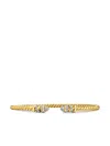 David Yurman 18kt Yellow Gold Petite Helena Cablespira Station Diamond Bracelet In 金色
