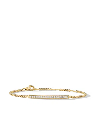 David Yurman 18kt Yellow Gold Petite Pavé Bar Diamond Bracelet (1.7mm)