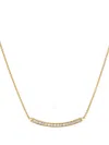 David Yurman 18kt Yellow Gold Petite Pavé Bar Diamond Necklace (1.25mm) In Gold