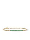 David Yurman 18kt Yellow Gold Petite Pavé Bar Emerald Bracelet In Gold