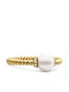 David Yurman 18kt Yellow Gold Petite Solari Station Ring Pearl And Diamond Ring In Gold