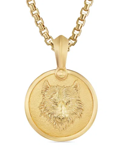 David Yurman 18kt Yellow Gold Wolf Pendant