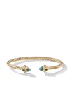 David Yurman 18kt Yellow Gold Renaissance Sapphire 3.5mm Cuff In 88eib