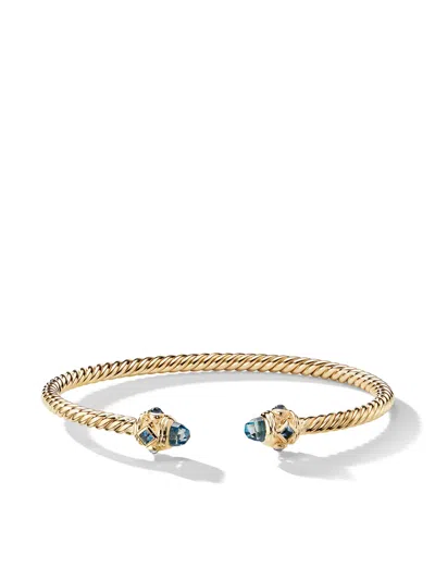 David Yurman 18kt Yellow Gold Renaissance Sapphire 3.5mm Cuff In 88fbs
