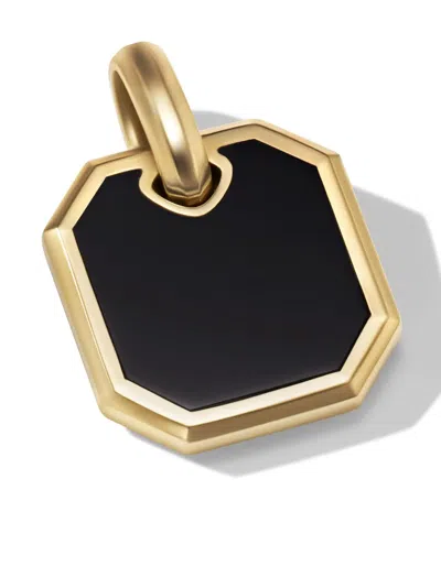 David Yurman 18kt Yellow Gold Roman Onyx Pendant In Black