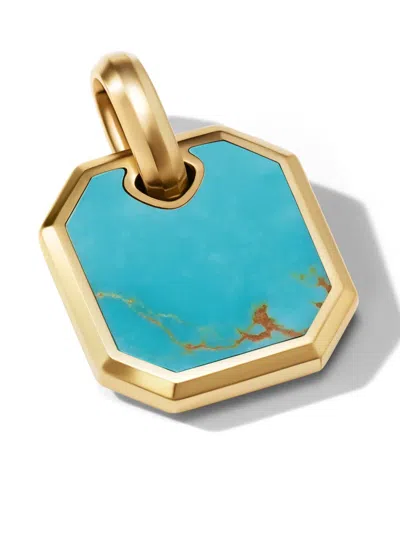 David Yurman 18kt Yellow Gold Roman Turquoise Amulet (15mm)