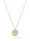 David Yurman 18kt Yellow Gold Cable Collectibles Diamond S Initial Pendant Necklace In 88adi