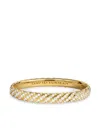 David Yurman 18kt Yellow Gold Sculpted Cable Diamond Bangle (8mm) In Gold