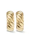 David Yurman 18kt Yellow Gold Sculpted Cable Hoop Earrings In Gold