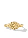 David Yurman 18kt Yellow Gold Sculpted Cable Pinky Ring In Gold