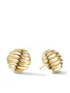 David Yurman 18kt Yellow Gold Sculpted Cable Stud Earrings In Gold