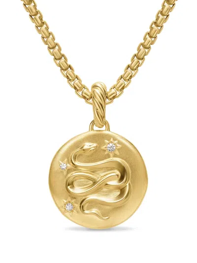 David Yurman 18k Yellow Gold Snake Diamonds Pendant
